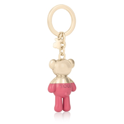 Porte-clés Teddy Bear doré et rose