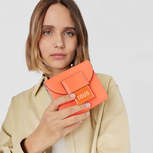 Orange TOUS Sylvia Flap Card Wallet