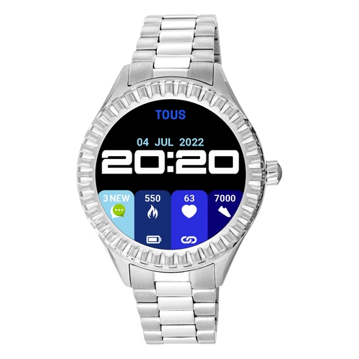 Relógio smartwatch T-Bear Connect com bracelete em aço