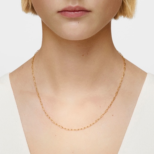 Hold Oval short Necklace with 18kt gold plating over silver