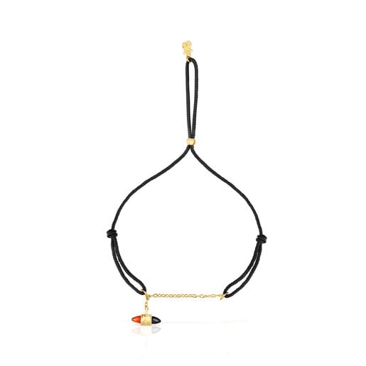 TOUS Nylon and gold Lure Bracelet with carnelian and onyx | Plaza Las  Americas