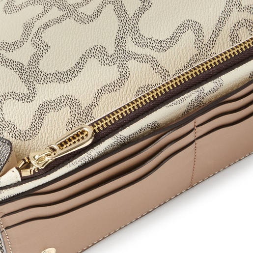 Бежевое портмоне Kaos Legacy среднего размера