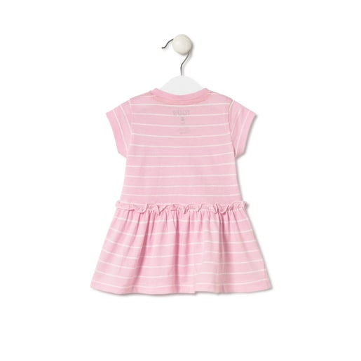 Stripy dress in Casual pink