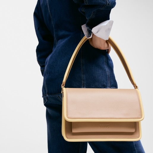 Medium sand-colored Crossbody bag TOUS Audree Pipings