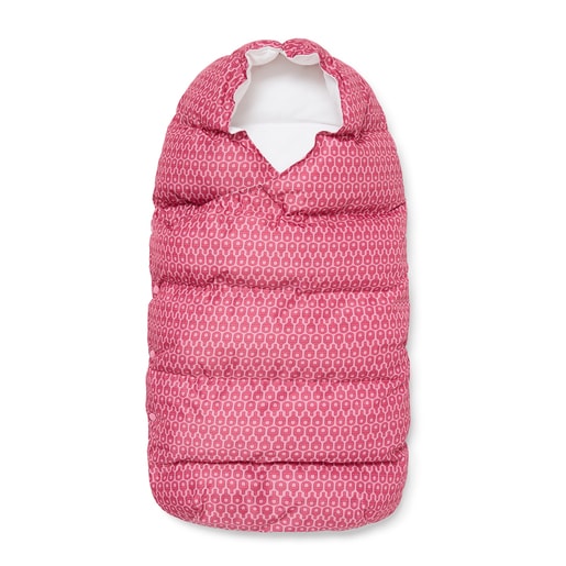 Pushchair footmuff in Tec Manifesto pink