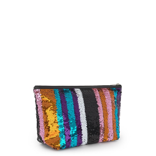 Bolsa Mediana Kaos Shock Sequins Strips Multicolor