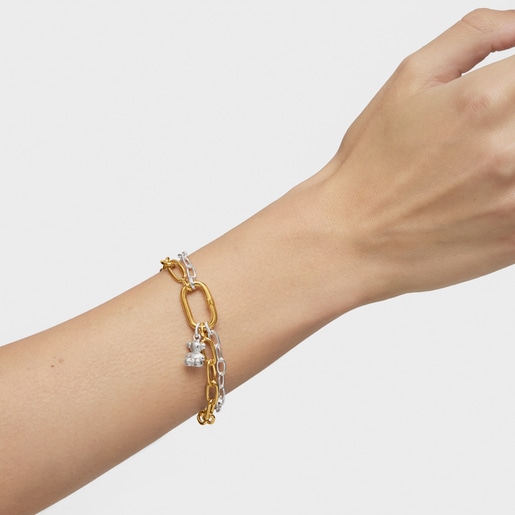 Hold Oval chain Bracelet with 18kt gold plating over silver