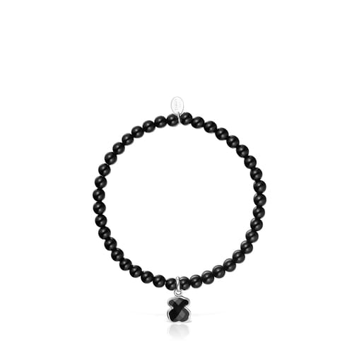 Silver and onyx TOUS Icon Color bracelet