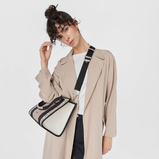 תיק קניות TOUS Kaos Mini Evolution Amaya בגודל בינוני בצבע בז'