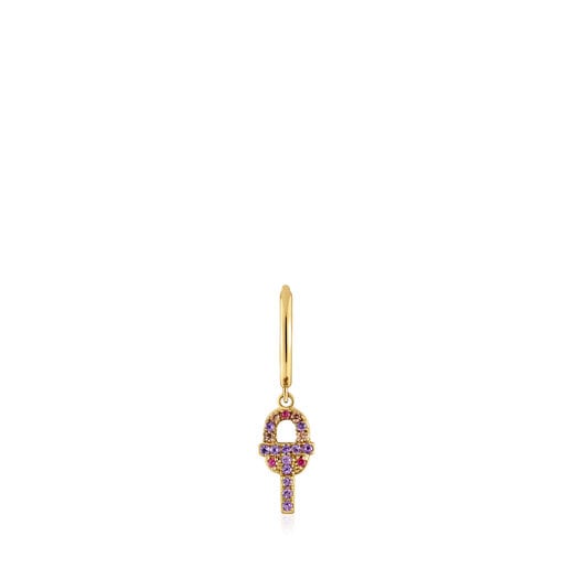 Loose gold TOUS MANIFESTO Earring with gemstones