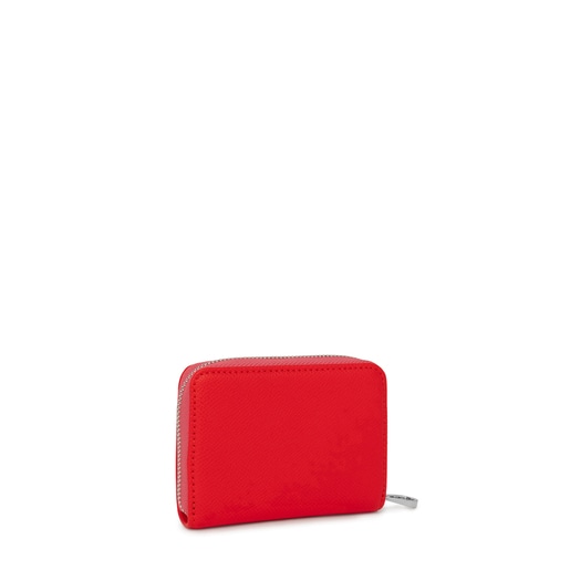 Средний красный кошелек для мелочи New Dubai Saffiano