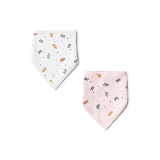 Set of baby bandanas in Charms pink
