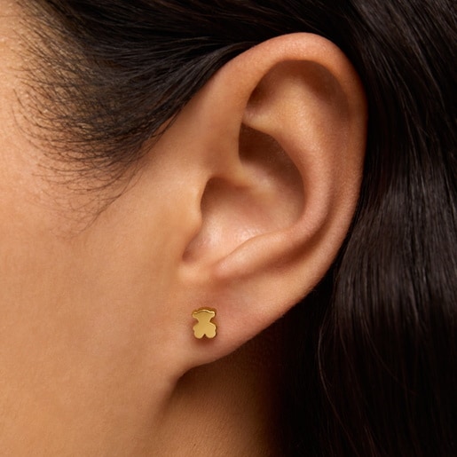 6mm gold bear Earrings Sweet Dolls