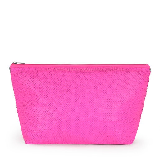 Sac Kaos Shock Sequins Moyen Rose Fluo