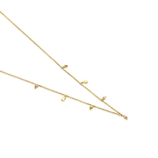 Collier Virtual Garden en or avec pierres précieuses et motifs