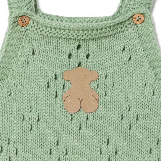 Knitted baby romper in Tricot mist