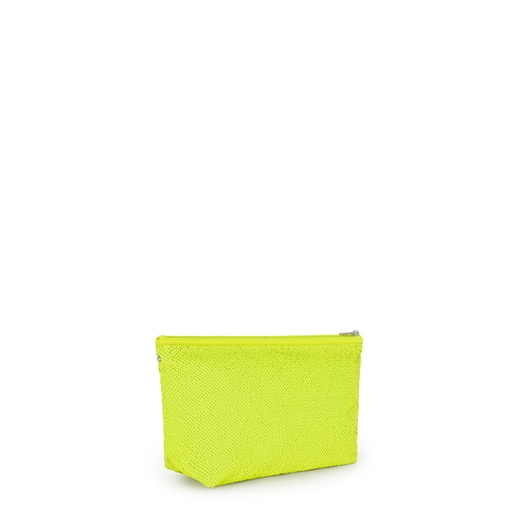 Small Neon Yellow Kaos Shock Sequins Handbag