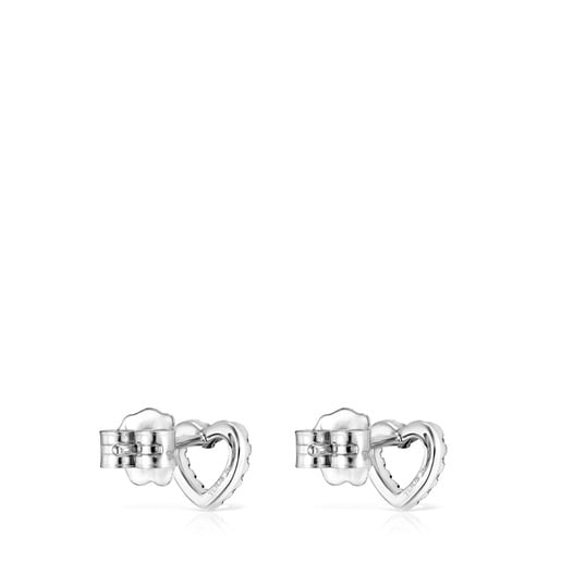 White Gold Les Classiques heart Earrings with Diamonds