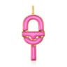 Large Pendant with 18kt gold plating over silver and fuchsia-colored enamel TOUS MANIFESTO