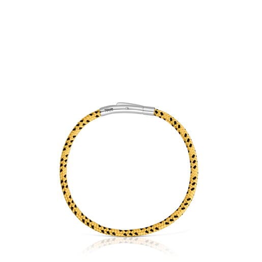 Pulsera con cordón amarillo y acero TOUS Basics