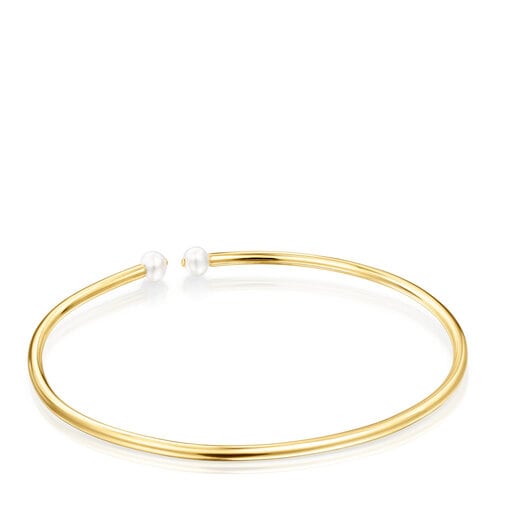 Pulsera con baño de oro 18 kt sobre plata y perla Batala