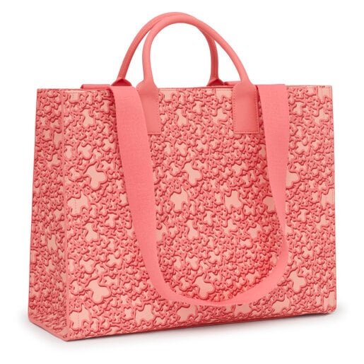Large coral-colored Amaya Shopping bag Kaos Mini Evolution | TOUS