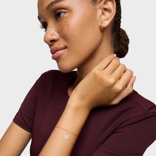 Chain Bracelet with cross and 18kt gold plating over silver TOUS Motifs