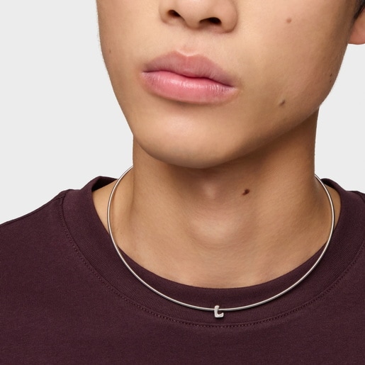 Charm TOUS Mesh Tube de plata letra L 7 mm