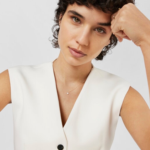 שרשרת San Valentín מזהב בשילוב יהלומים ומוטיב לב