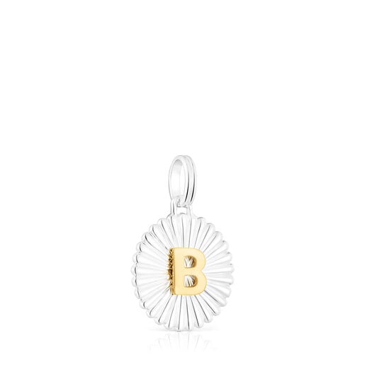 Silver and silver vermeil TOUS Alphabet letter B medallion Pendant