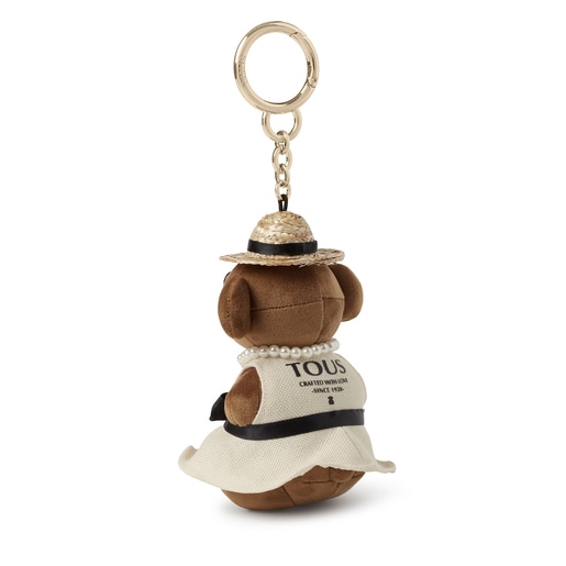 Set with Teddy raffia bear Key ring + brown Scarf