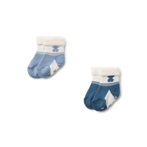 Pack de 2 pares de calcetines de bebé SSocks azul