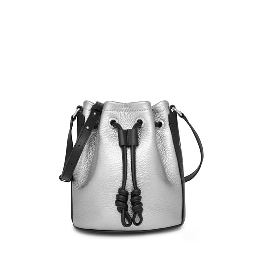 Silver colored leather TOUS Empire Bucket bag