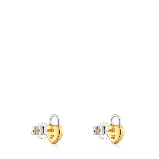 Aros bicolor corazón candado TOUS Unlock