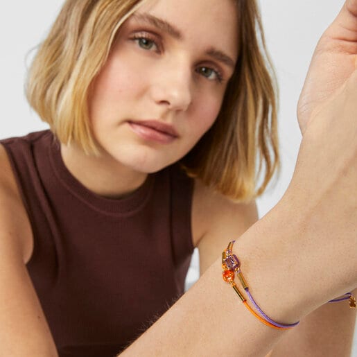 سوار TOUS Vibrant Colors ذو رباط مزدان بحجر الكرنليان والإيناميل