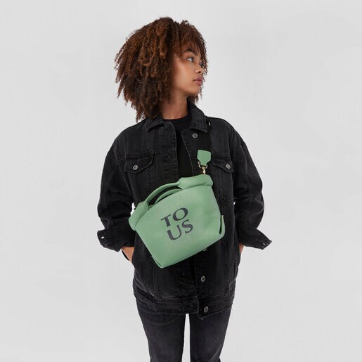 תיק סל TOUS Balloon קטן מעור בצבע חאקי
