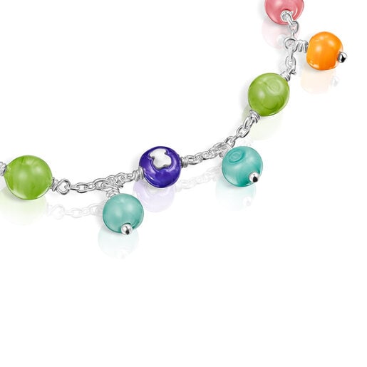Silver and colored Murano glass TOUS Icon Glass Bracelet