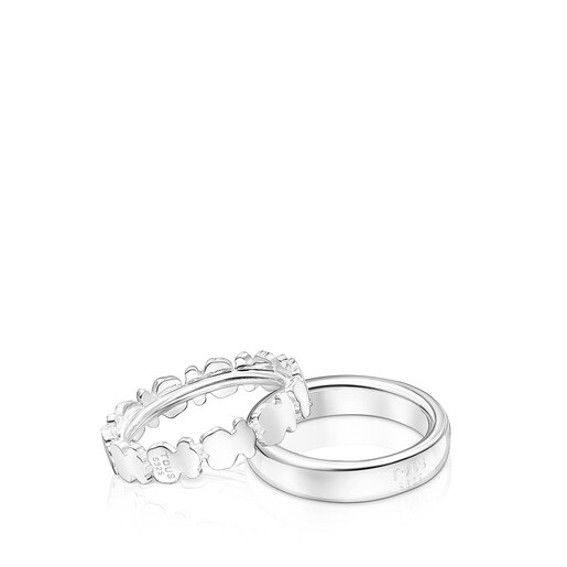 Set of Silver Straight Rings