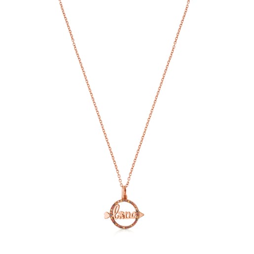 Collaret amb bany d'or rosa 18 kt sobre plata i multigemmes TOUS San Valentín