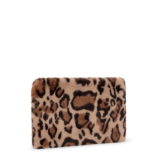 Clutch beige y negro Amaya Wild