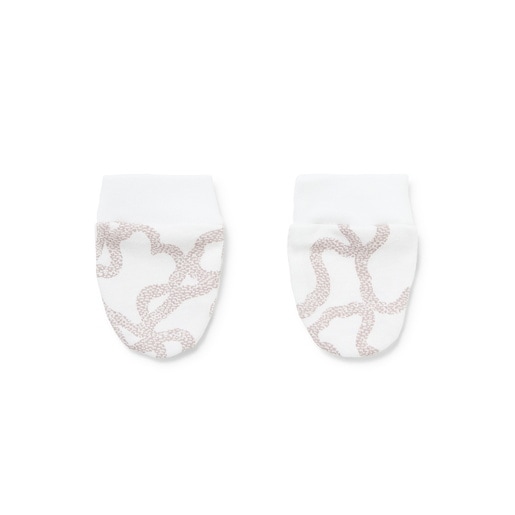 Baby hat and mittens set in Kaos beige