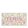 Medium beige and pink Kaos Legacy Flat wallet