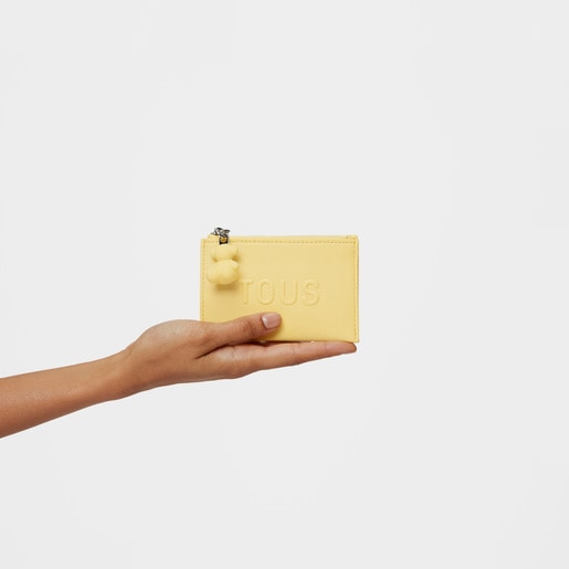 Πορτοφολάκι-θήκη καρτών TOUS Brenda σε ανοιχτό κίτρινο χρώμα