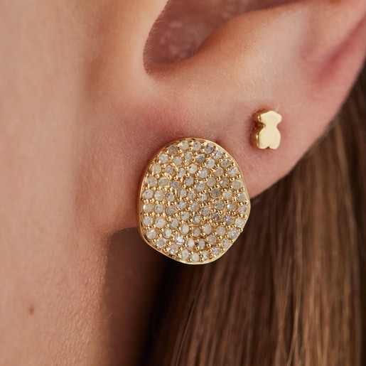 Aretes Nenufar de oro y diamantes