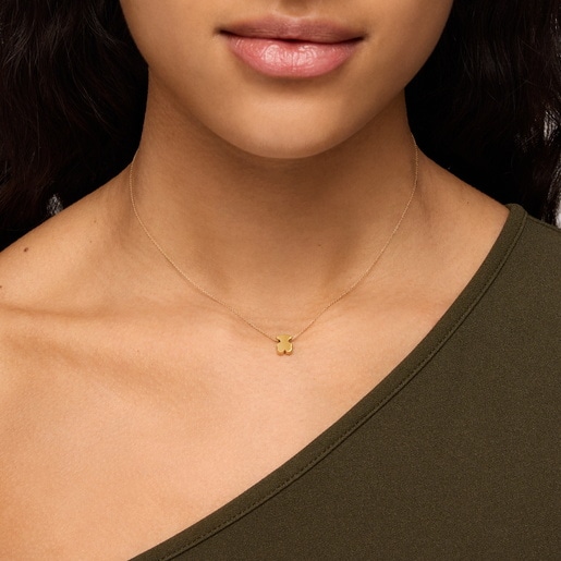 Short gold Necklace with mm bear motif Sweet Dolls