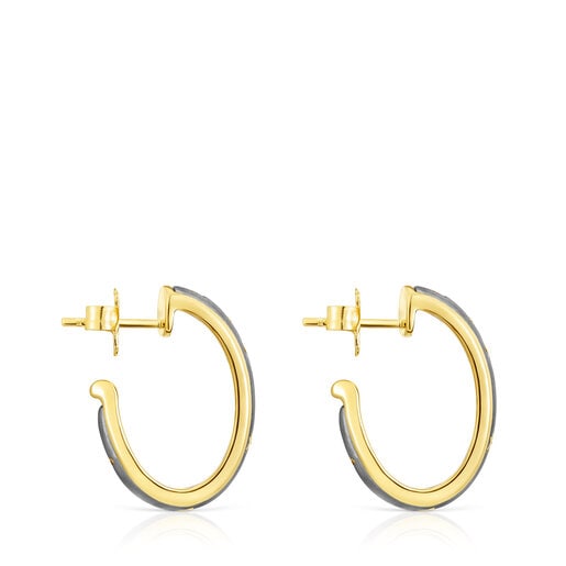 עגילי חישוק Twiling מוורמיל כסף וכסף כהה