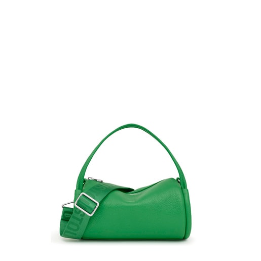 Bolsa Duffle pequeña de piel verde TOUS Miranda