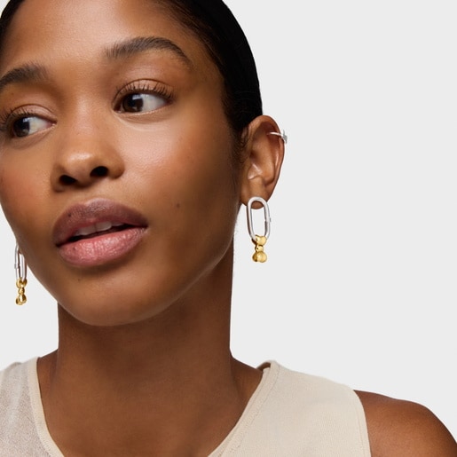 Aretes aro motivo lazo bicolor TOUS Ribbon