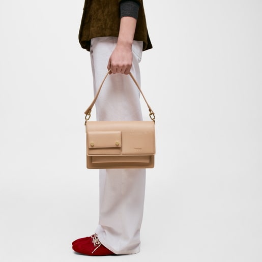 Sac à bandoulière sable moyen TOUS Audree Pockets