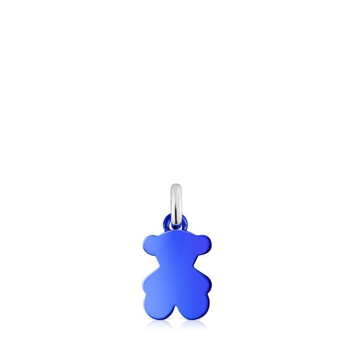 Pendente a orsetto in acciaio blu piccolo Sweet Dolls